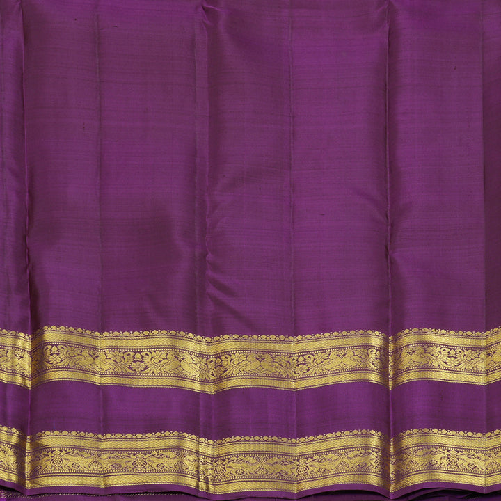 Hayagrivas Handloom Bottle Green Kanjivaram Silk Saree with Purple Border KBF207E10-2
