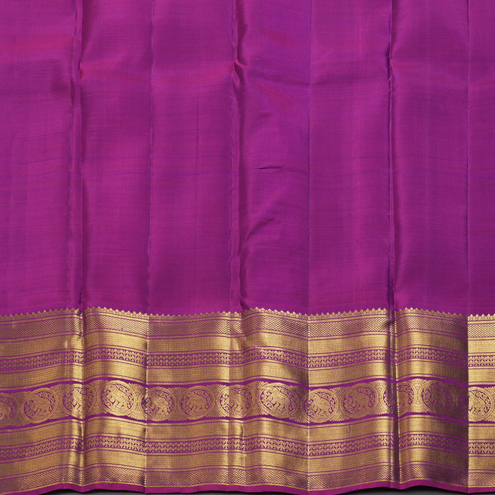 Hayagrivas Handloom Purple Kanjivaram Silk Saree with Magenta Border KBF207E2-11