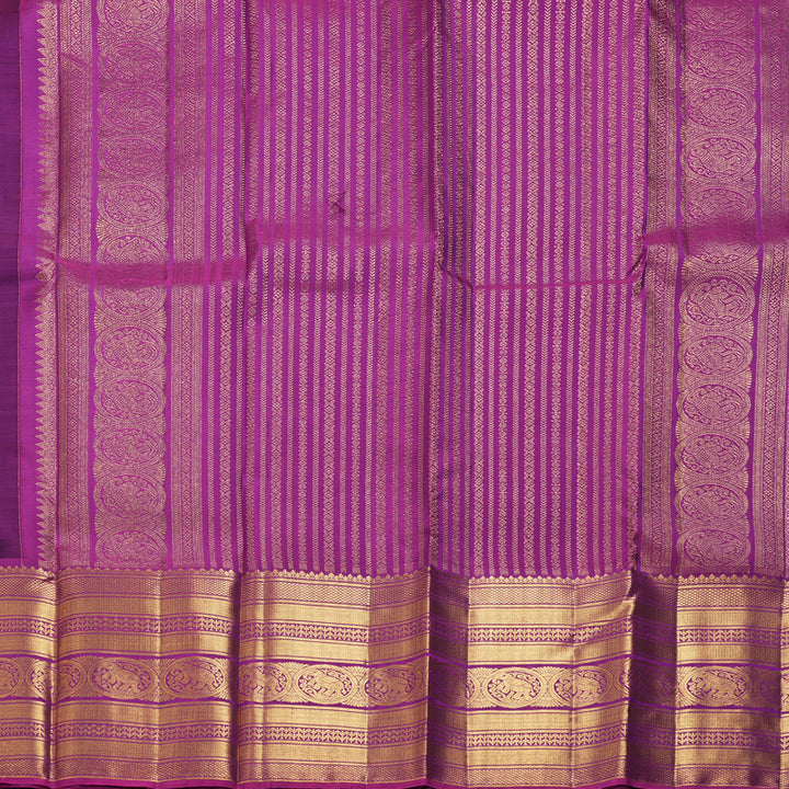 Hayagrivas Handloom Purple Kanjivaram Silk Saree with Magenta Border KBF207E2-11
