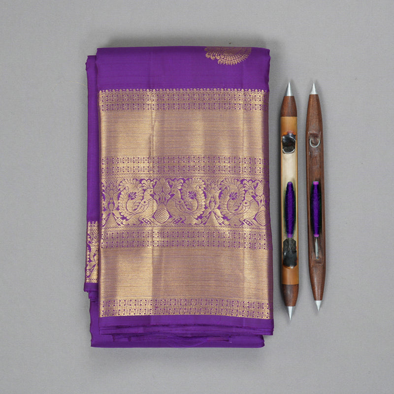 Hayagrivas Handloom Purple Kanjivaram Silk Saree KBF207E2-13