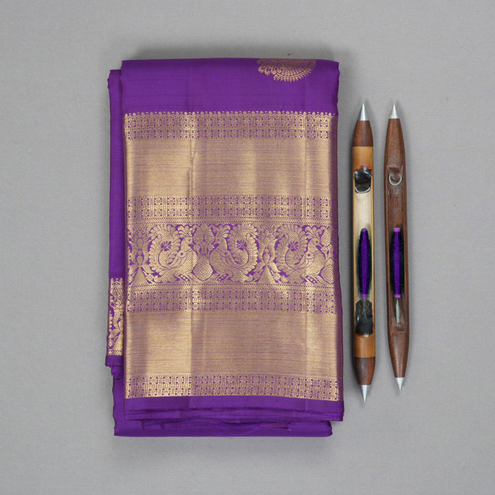 Hayagrivas Handloom Purple Kanjivaram Silk Saree KBF207E2-13
