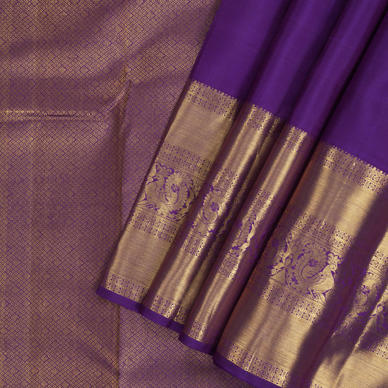 Hayagrivas Handloom Purple Kanjivaram Silk Saree KBF207E2-13