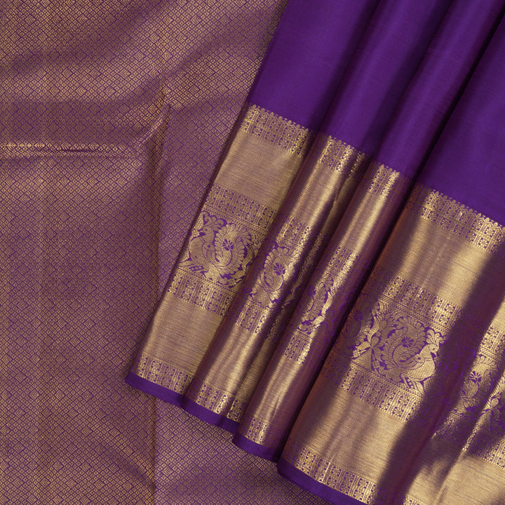 Hayagrivas Handloom Purple Kanjivaram Silk Saree KBF207E2-13