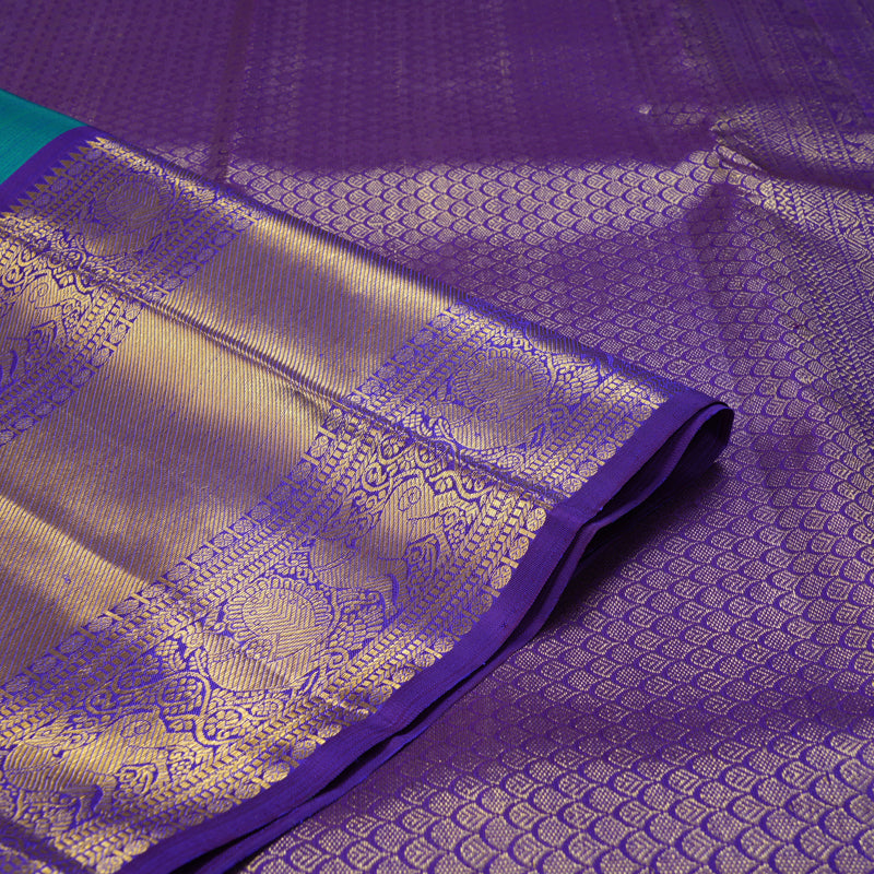 Hayagrivas Handloom Mayilkazhuthu Kanjivaram Silk Saree with Purple Border KBF207E2-2