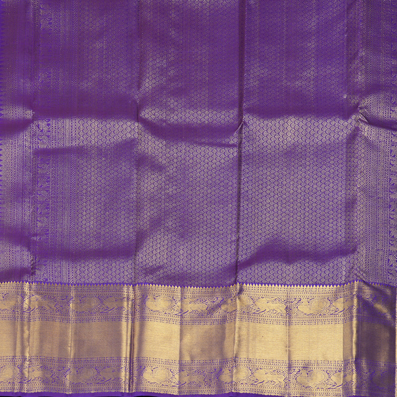 Hayagrivas Handloom Mayilkazhuthu Kanjivaram Silk Saree with Purple Border KBF207E2-2
