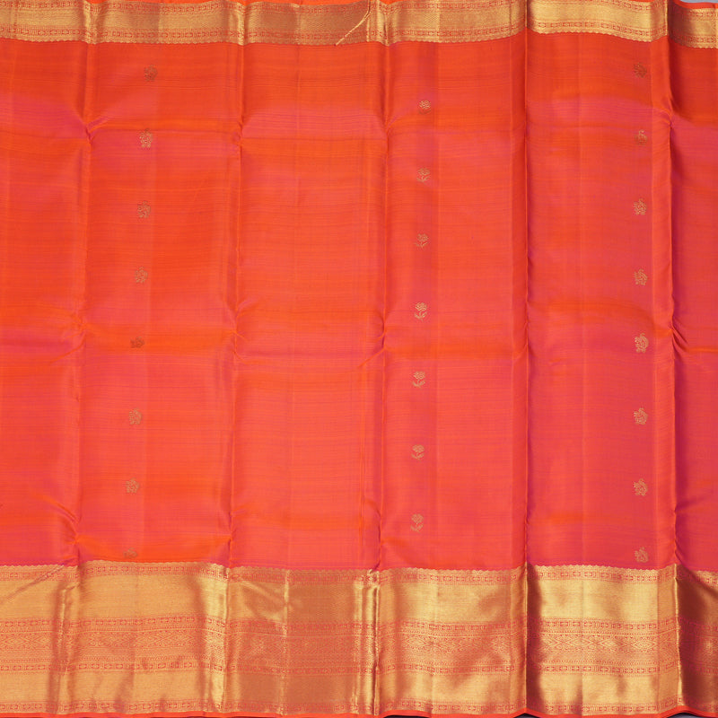 Hayagrivas Handloom Orangish-Pink Kanjivaram Silk Saree KBF207E2-3