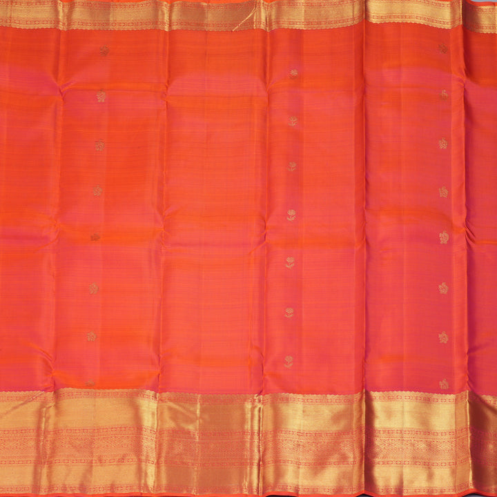 Hayagrivas Handloom Orangish-Pink Kanjivaram Silk Saree KBF207E2-3