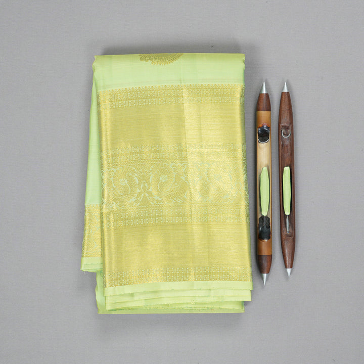 Hayagrivas Handloom Neon Green Kanjivaram Silk Saree KBF207E2-8