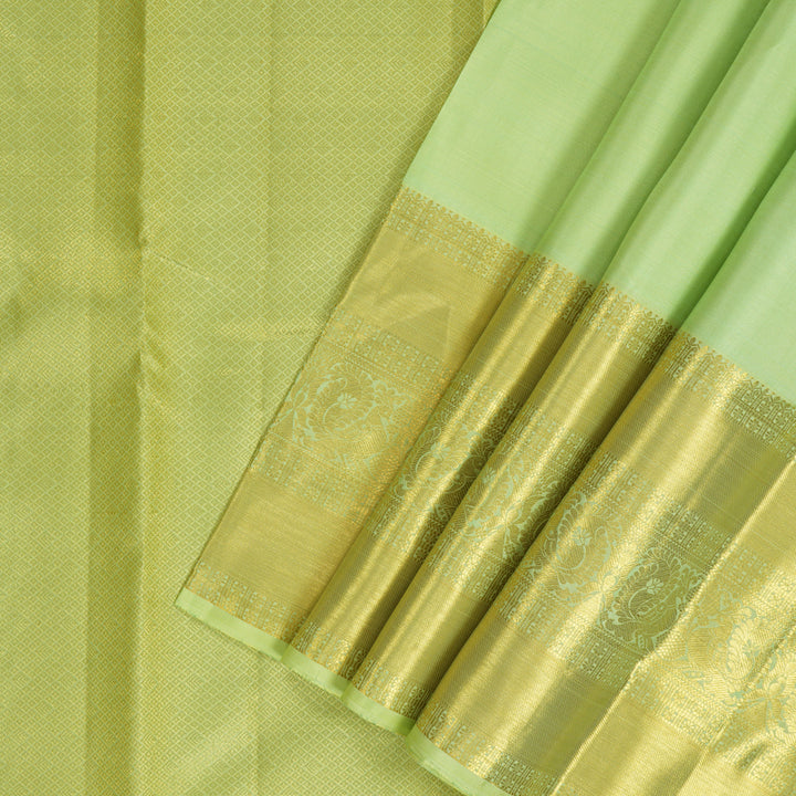Hayagrivas Handloom Neon Green Kanjivaram Silk Saree KBF207E2-8