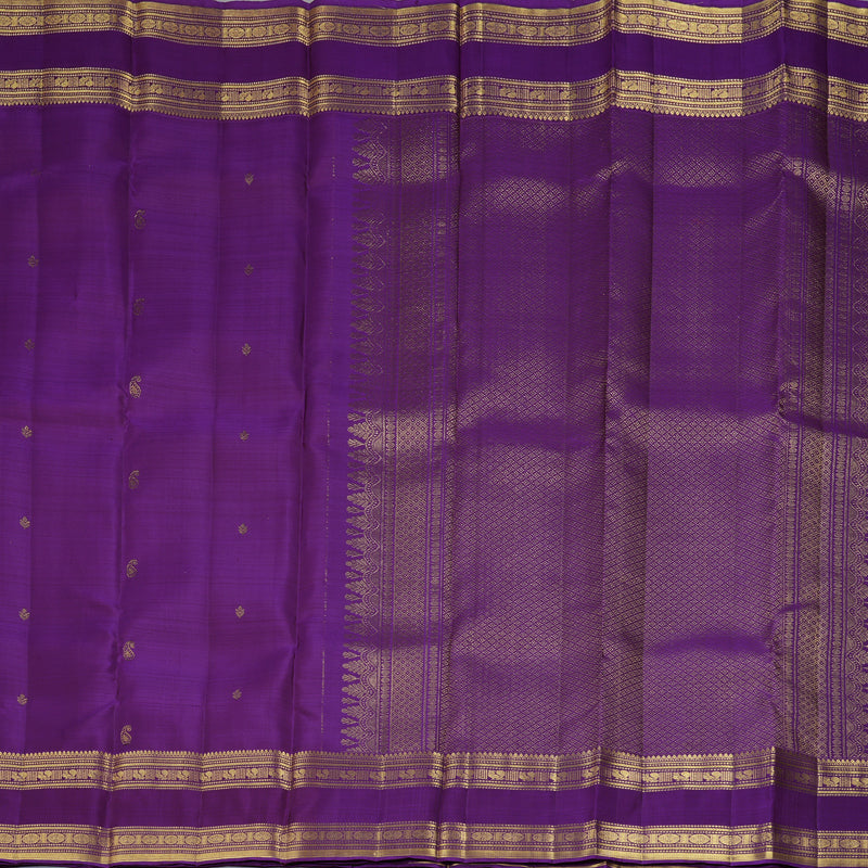 Hayagrivas Handloom Purple Kanjivaram Silk Saree KBF207E3-6