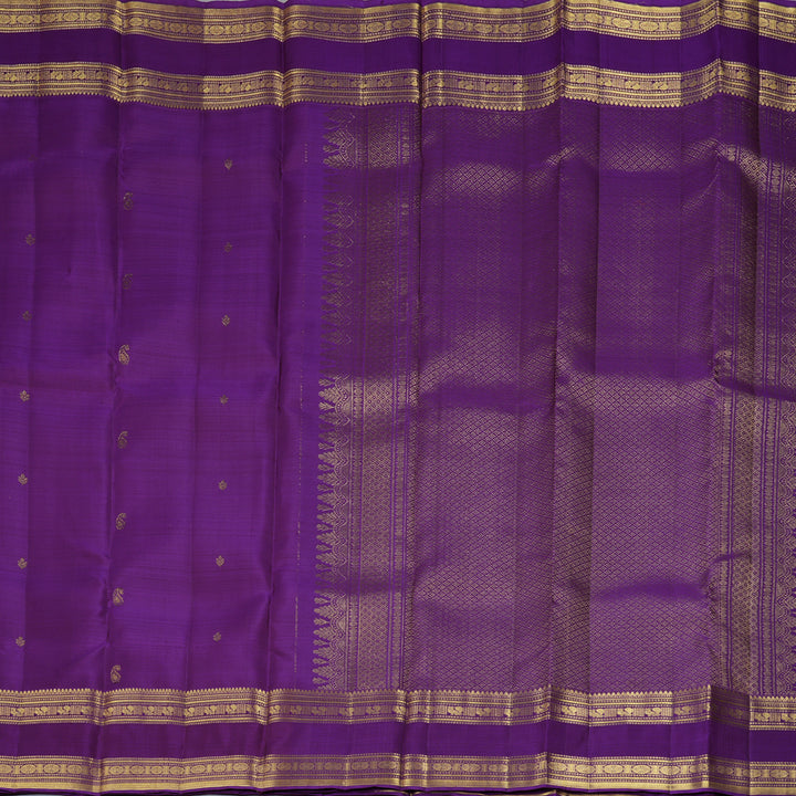 Hayagrivas Handloom Purple Kanjivaram Silk Saree KBF207E3-6