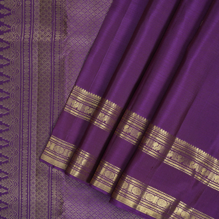 Hayagrivas Handloom Purple Kanjivaram Silk Saree KBF207E3-6