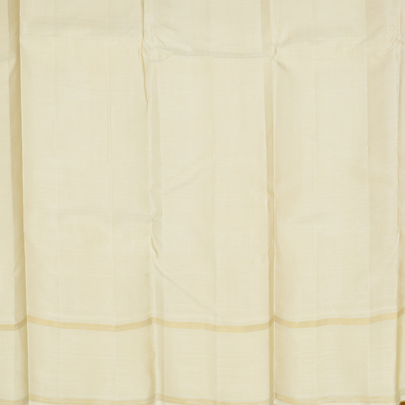 Hayagrivas Handloom Mustard Yellow Kanjivaram Silk Saree with Beige Border KBF208E2-6