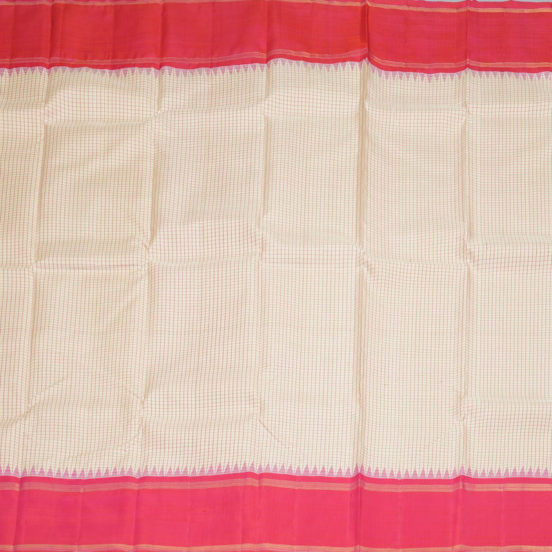 Hayagrivas Handloom Cream Kanjivaram Silk Saree with Pink Border KBF208E2-7
