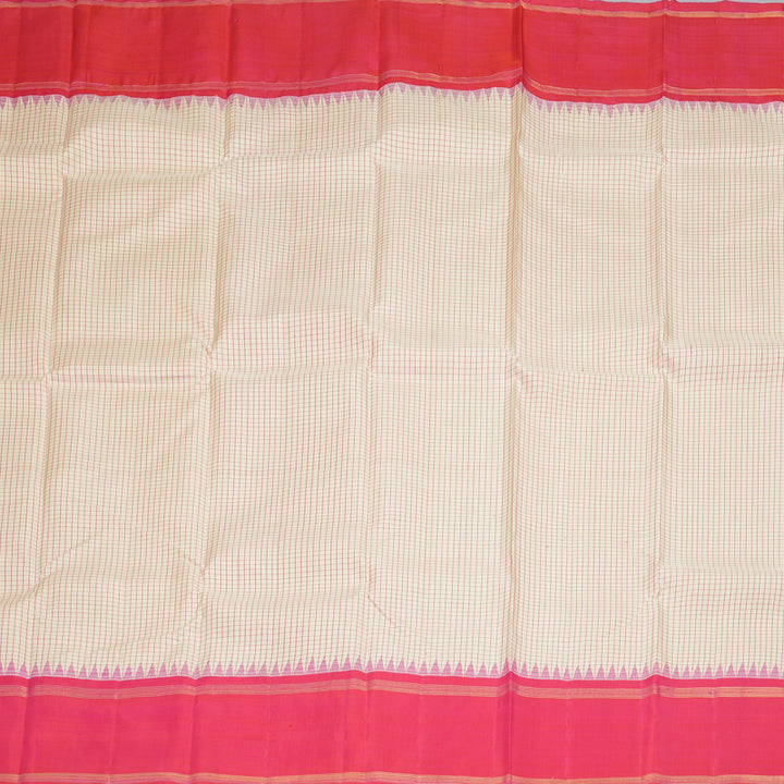 Hayagrivas Handloom Cream Kanjivaram Silk Saree with Pink Border KBF208E2-7