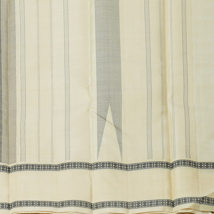 Hayagrivas Handloom Maroon & Navy Blue Stripes Kanjivaram Silk Saree KBF208E4-1