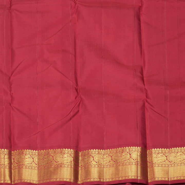 Hayagrivas Handloom Milk White Kanjivaram Silk Saree with Ganga Jamuna Border KBF208E5-1