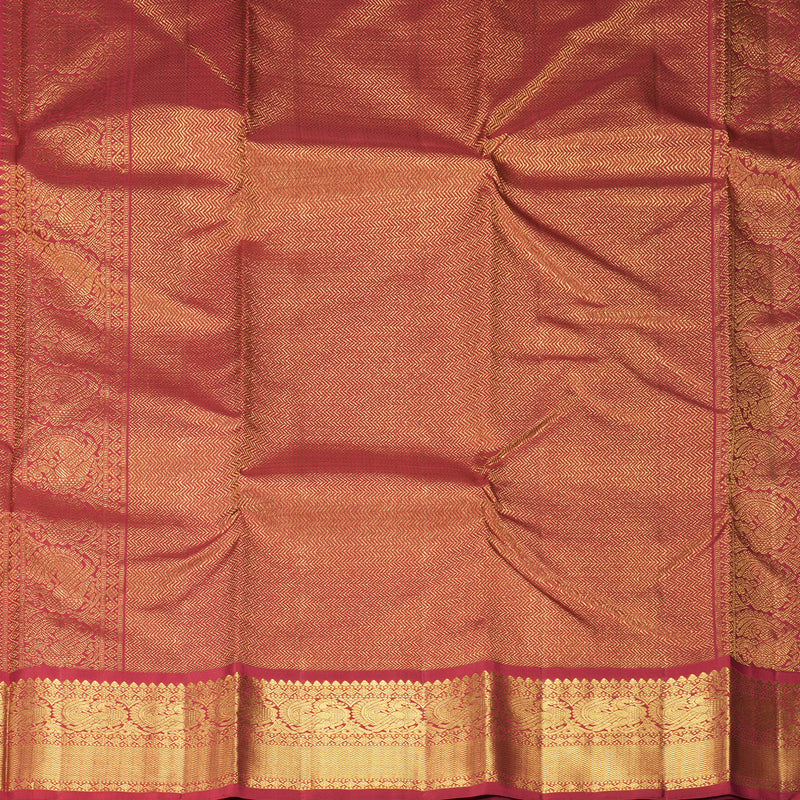 Hayagrivas Handloom Milk White Kanjivaram Silk Saree with Ganga Jamuna Border KBF208E5-1