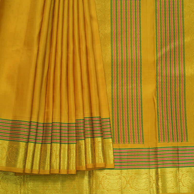 Hayagrivas Handloom Mustard Yellow Kanjivaram Silk Saree KBF209E2-2