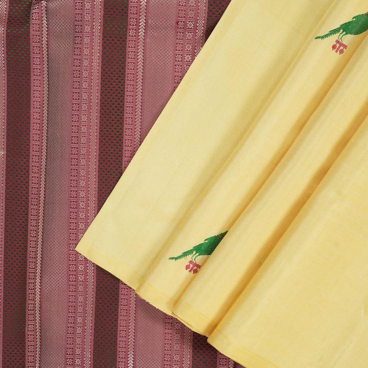 Hayagrivas Handloom Sandal Kanjivaram Silk Saree KBF209E7-1