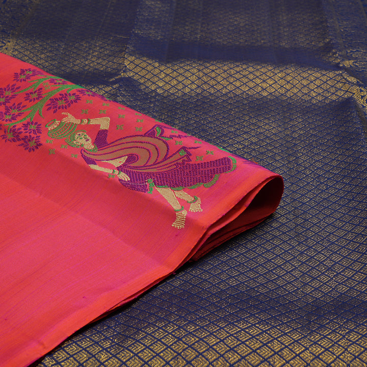 Hayagrivas Handloom Pink Kanjivaram Silk Saree KBF20D1-1