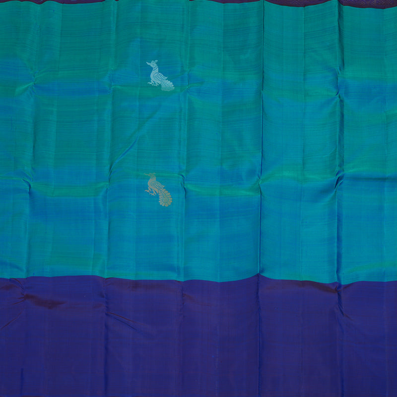 Hayagrivas Handloom Mayilkazhuthu Kanjivaram Silk Saree with Purplish-Blue Border KBF20D1-19