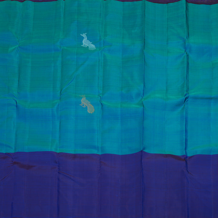 Hayagrivas Handloom Mayilkazhuthu Kanjivaram Silk Saree with Purplish-Blue Border KBF20D1-19