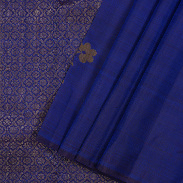 Hayagrivas Handloom Mayilkazhuthu Kanjivaram Silk Saree with Purplish-Blue Border KBF20D1-19