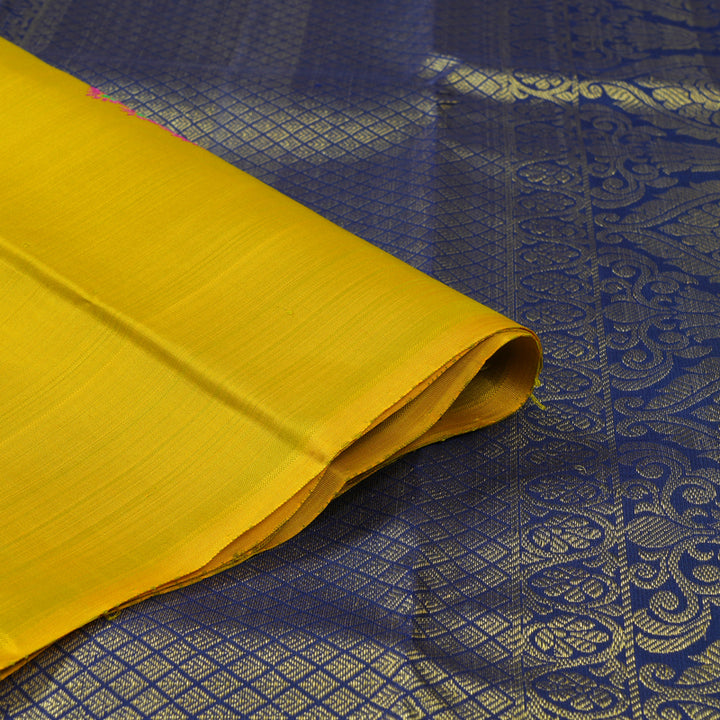 Hayagrivas Handloom Sampanga Yellow Kanjivaram Silk Saree KBF20D1-2