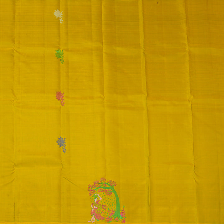 Hayagrivas Handloom Sampanga Yellow Kanjivaram Silk Saree KBF20D1-2