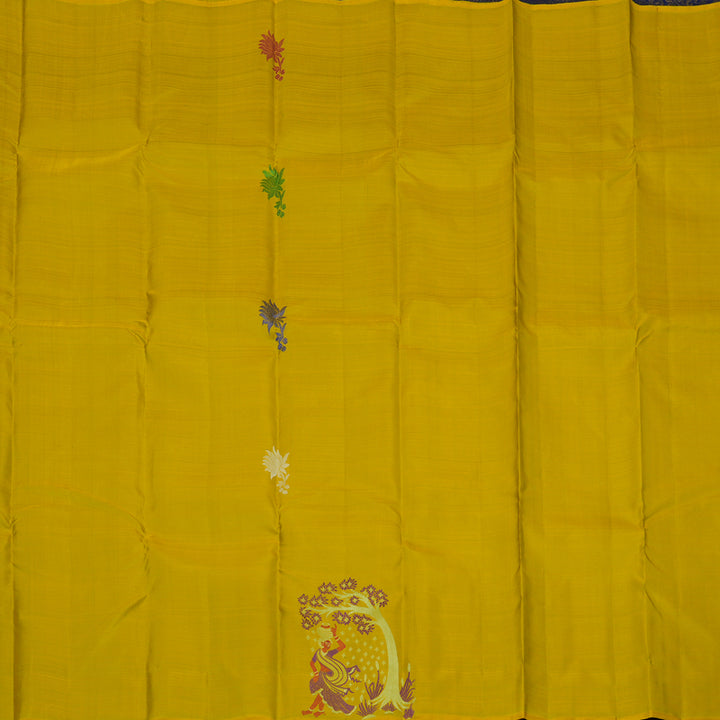 Hayagrivas Handloom Sampanga Yellow Kanjivaram Silk Saree KBF20D1-3