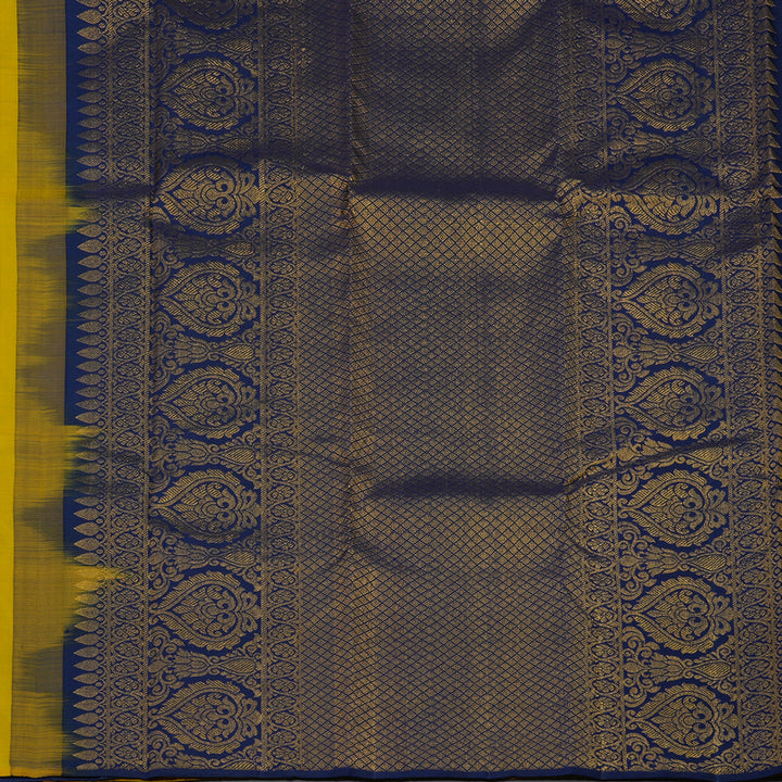 Hayagrivas Handloom Sampanga Yellow Kanjivaram Silk Saree KBF20D1-3