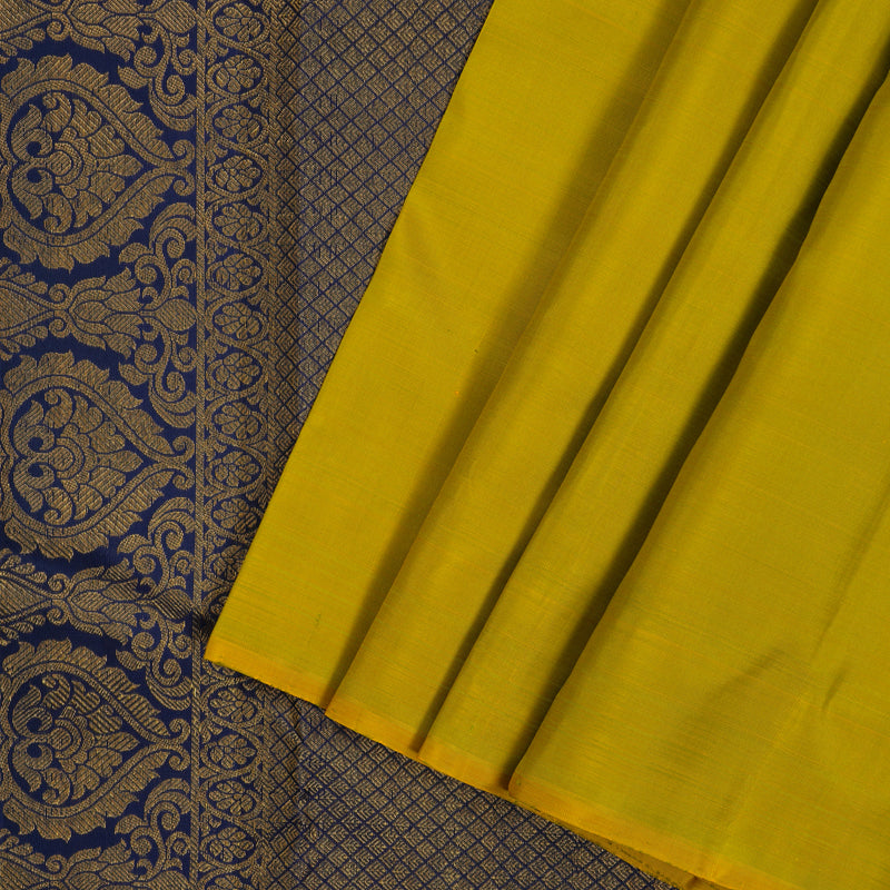 Hayagrivas Handloom Sampanga Yellow Kanjivaram Silk Saree KBF20D1-3