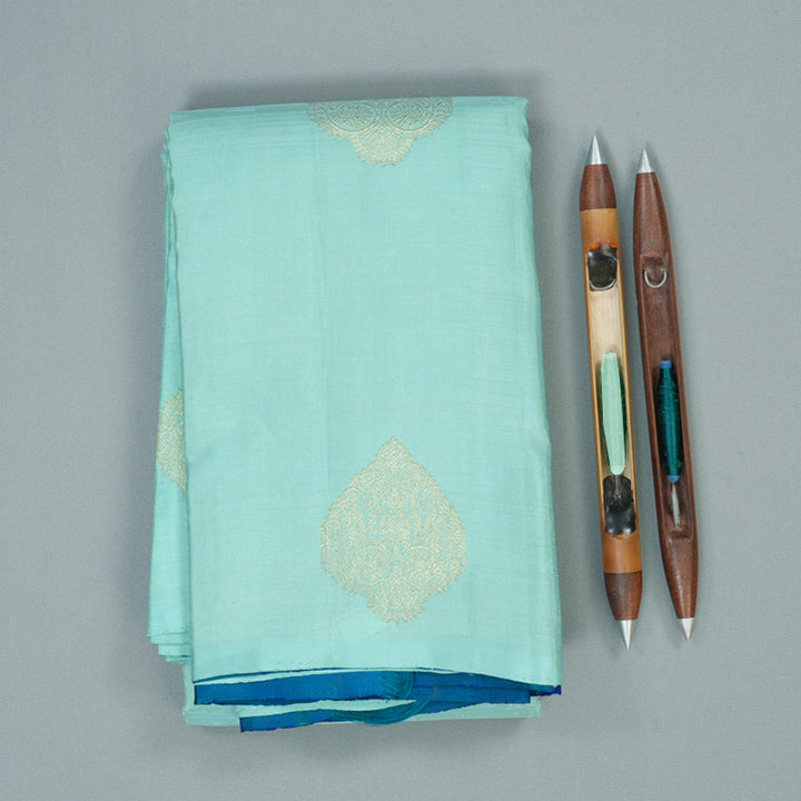 Hayagrivas Handloom Pastel Blue Kanjivaram Silk Saree KBF20D2-1