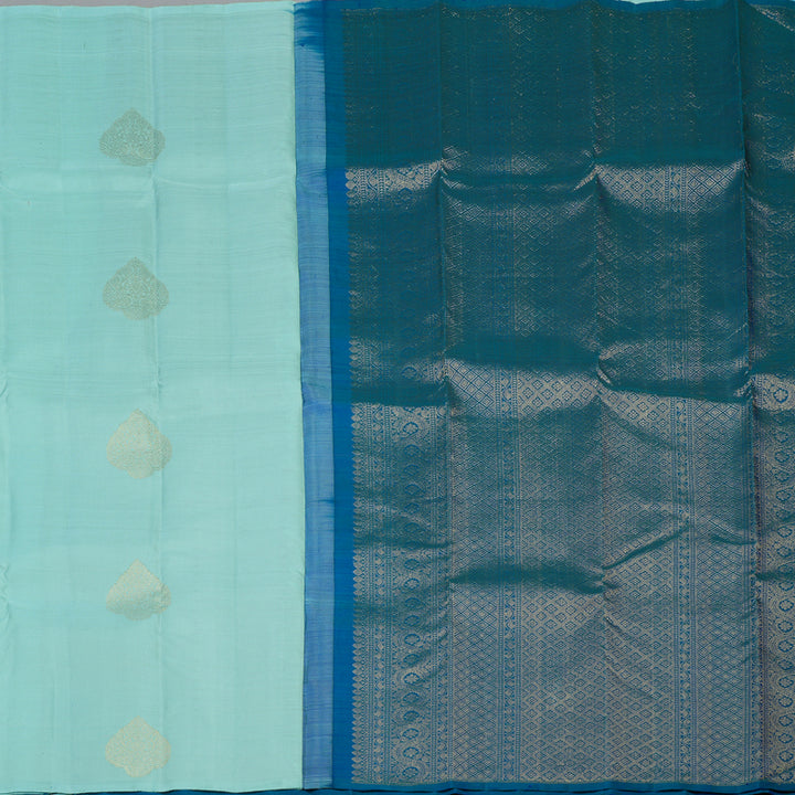 Hayagrivas Handloom Pastel Blue Kanjivaram Silk Saree KBF20D2-1
