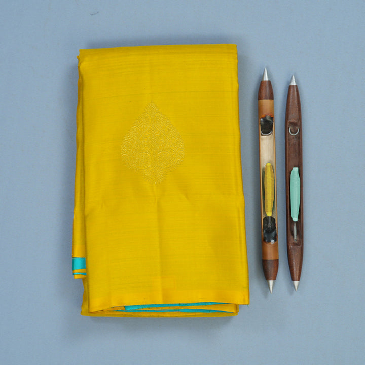 Hayagrivas Handloom Sampanga Yellow Kanjivaram Silk Saree KBF20D2-2
