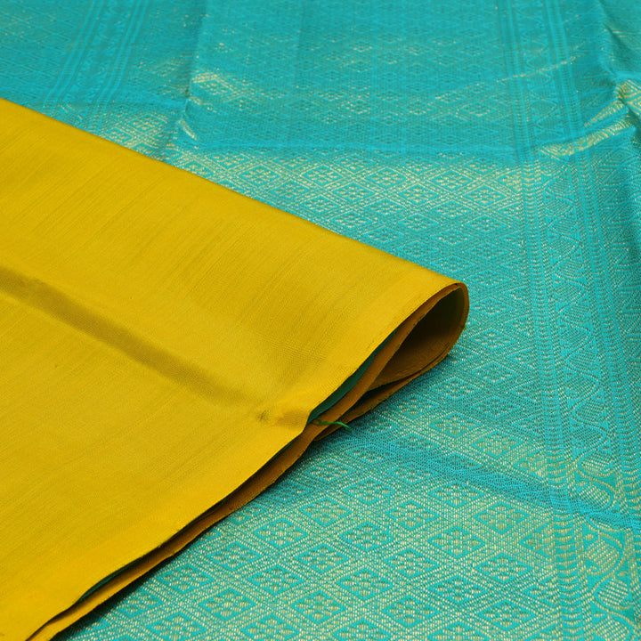 Hayagrivas Handloom Sampanga Yellow Kanjivaram Silk Saree KBF20D2-2