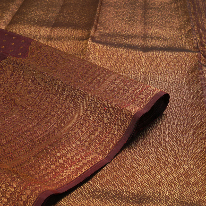 Hayagrivas Handloom Maroon Kanjivaram Silk Saree KBF210E1-2