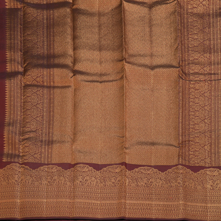 Hayagrivas Handloom Maroon Kanjivaram Silk Saree KBF210E1-2