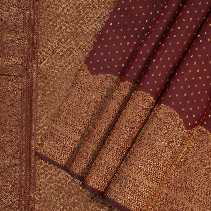 Hayagrivas Handloom Maroon Kanjivaram Silk Saree KBF210E1-2