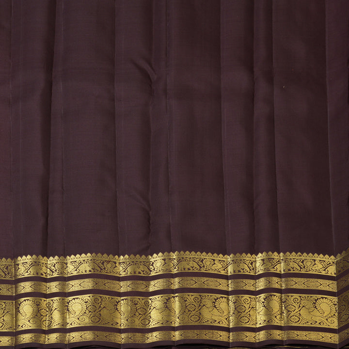 Hayagrivas Handloom Rust Orange Kanjivaram Silk Saree with Kanchana Brown Border KBF210E11-1