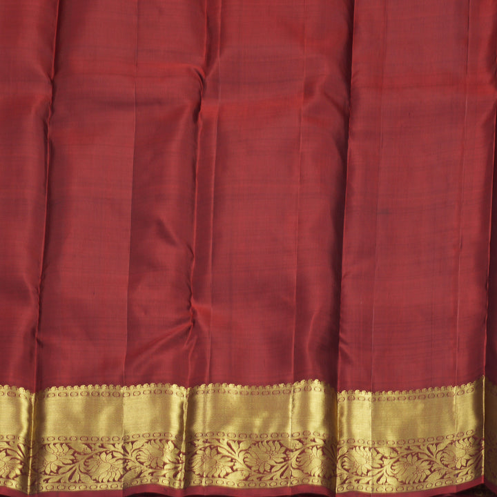 Hayagrivas Handloom Bottle Green Kanjivaram Silk Saree with Maroon Border KBF210E12-2