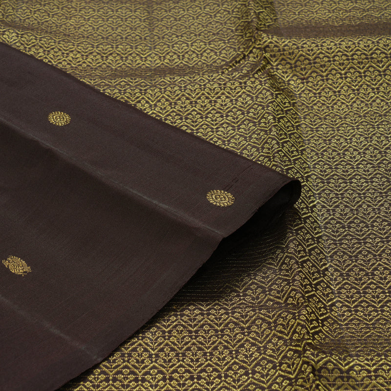 Hayagrivas Handloom Dark Rosewood Pink Kanjivaram Silk Saree with Brown Border KBF210E13-1