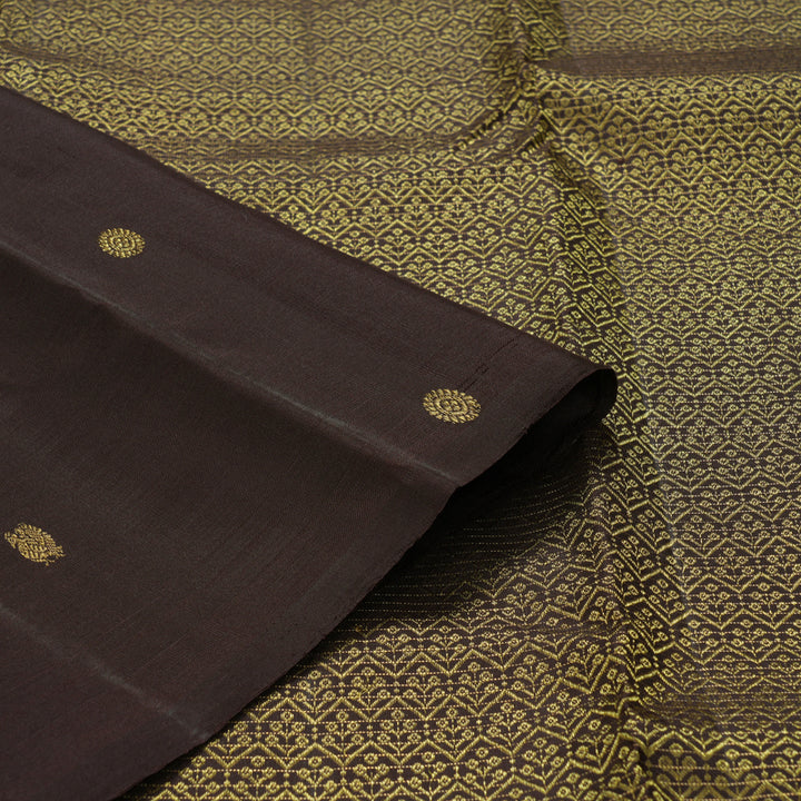 Hayagrivas Handloom Dark Rosewood Pink Kanjivaram Silk Saree with Brown Border KBF210E13-1