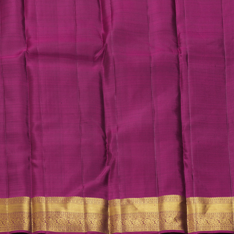 Hayagrivas Handloom Rust Orange Kanjivaram Silk Saree with Wine Purple Border KBF210E15-3