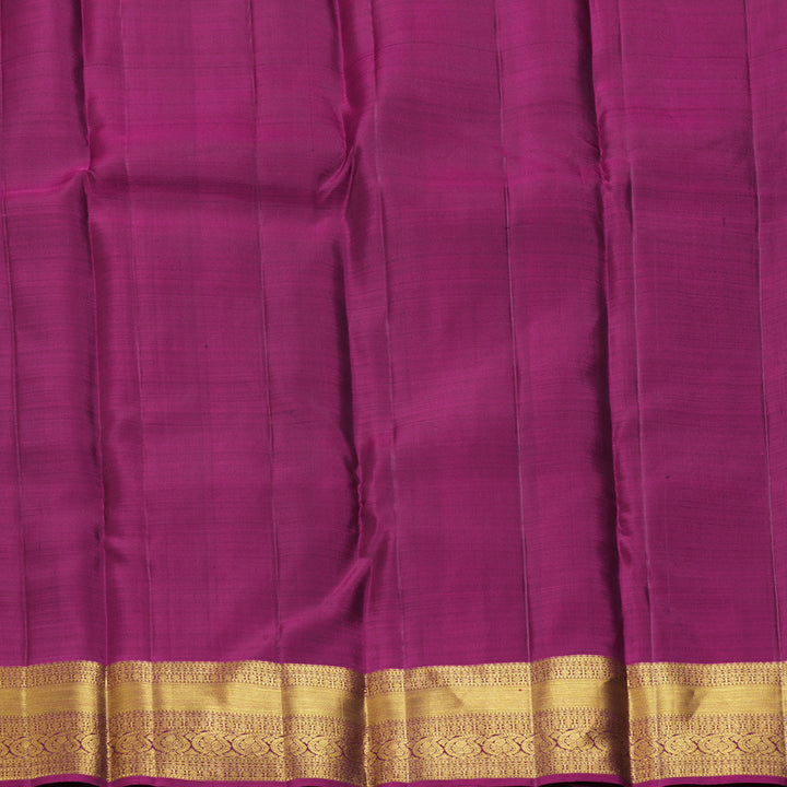 Hayagrivas Handloom Rust Orange Kanjivaram Silk Saree with Wine Purple Border KBF210E15-3