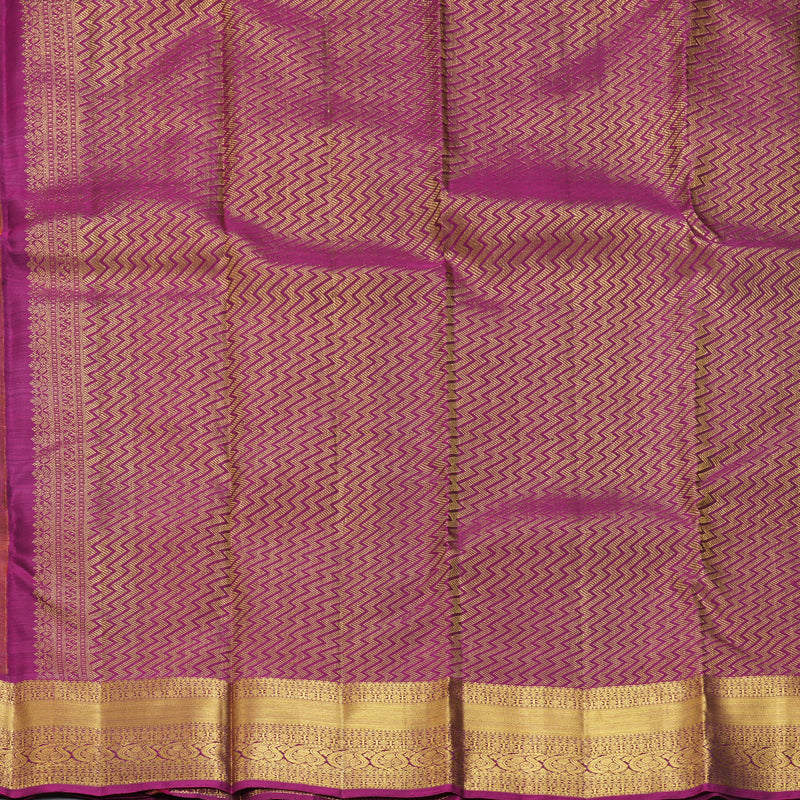 Hayagrivas Handloom Rust Orange Kanjivaram Silk Saree with Wine Purple Border KBF210E15-3