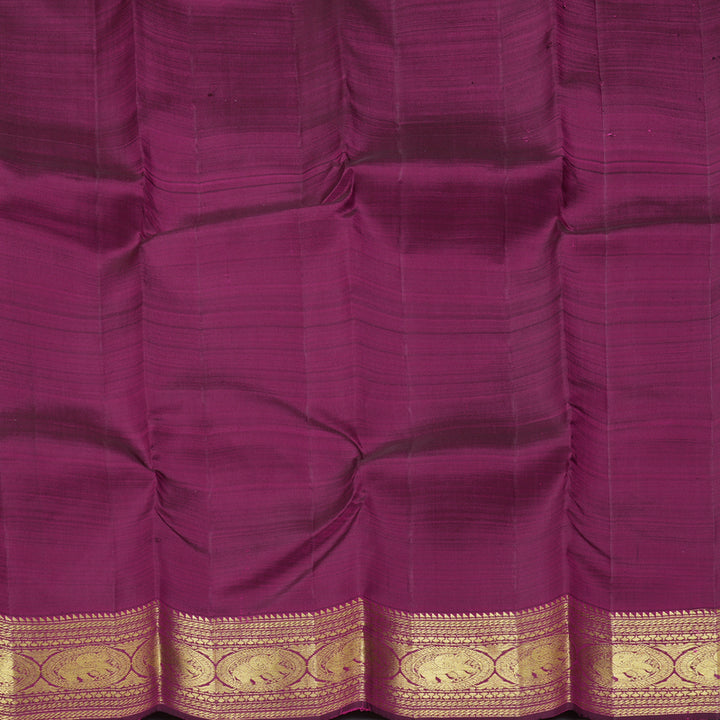 Hayagrivas Handloom Dark Lotus Pink Kanjivaram Silk Saree with Wine Purple Border KBF210E21-3