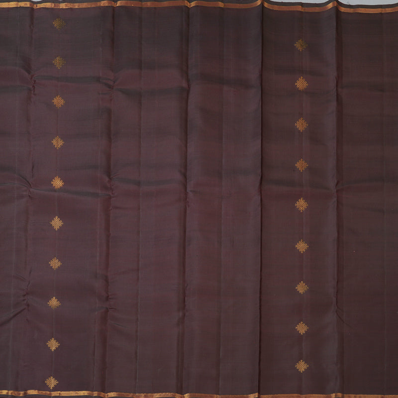 Hayagrivas Handloom Brown Kanjivaram Silk Saree KBF210E22-1