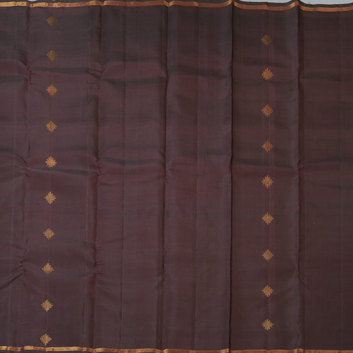 Hayagrivas Handloom Brown Kanjivaram Silk Saree KBF210E22-1